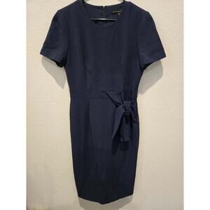 Black Halo Women's Blue Harbor Tie-Waist Sheath Midi Dress Size 6